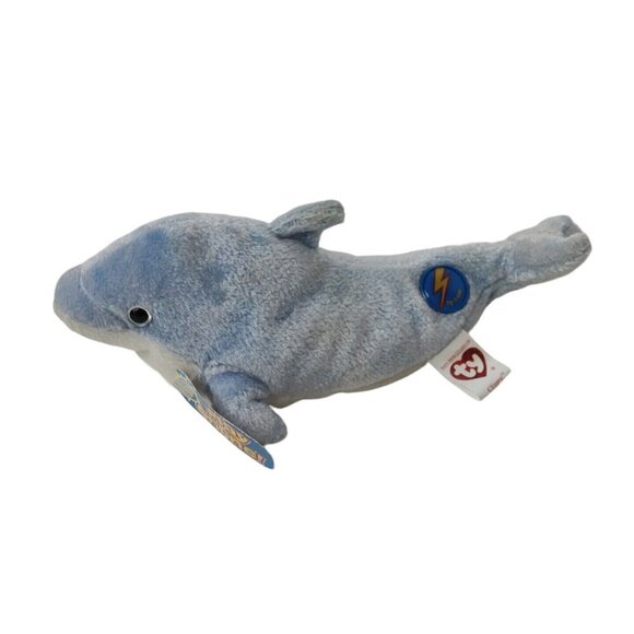 Ty Beanie Babies 2.0 Clipper The Dolphin Stuffed Animal Plush Toy with Hang Tags - Picture 2 of 8